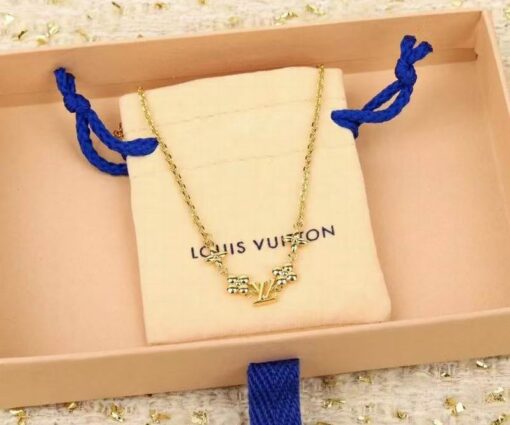 LV Logo Monogramm Gold Halskettenkette