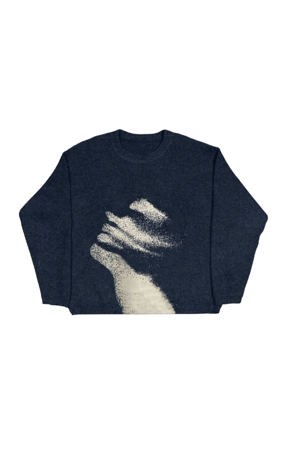 "DISTORED" GRAPHIC KNIT SWEATER